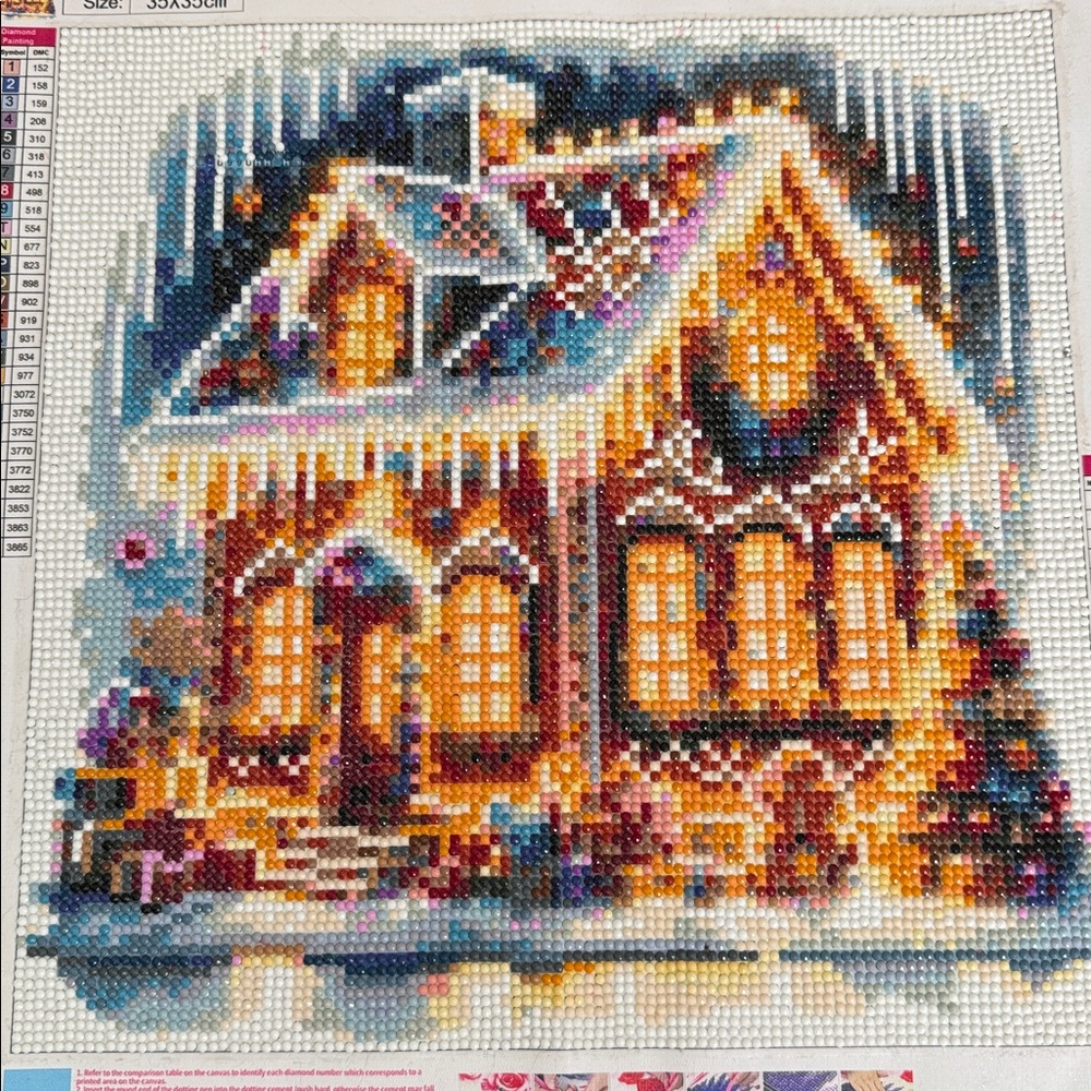 Colorful Diamond Painting of a Cozy House